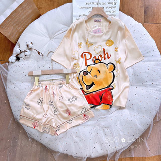 Đồ ngủ pijama lụa satin hoạt hình fom dễ thương