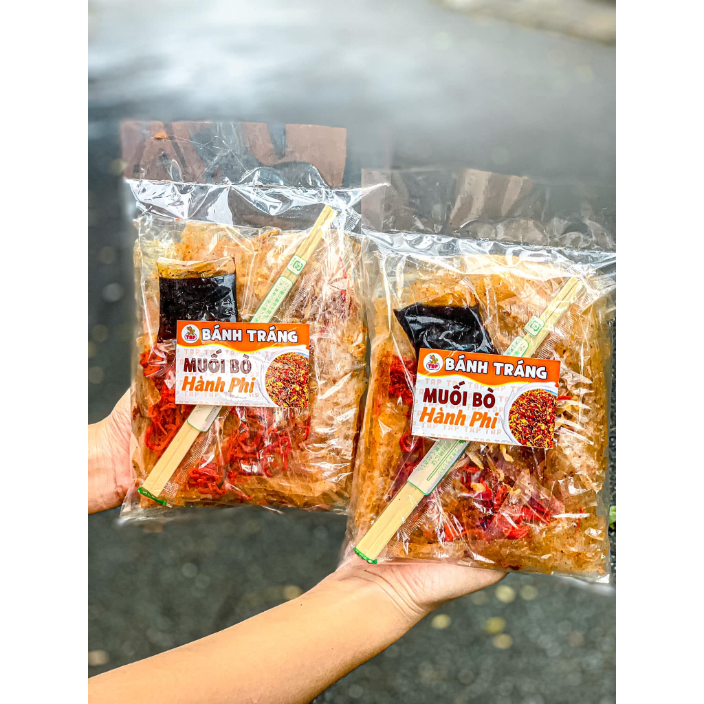 Bánh tráng muối bò hành phi