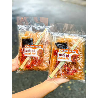Bánh tráng muối bò hành phi