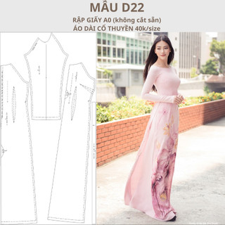 Rập giấy a0 áo dài cổ thuyền d22