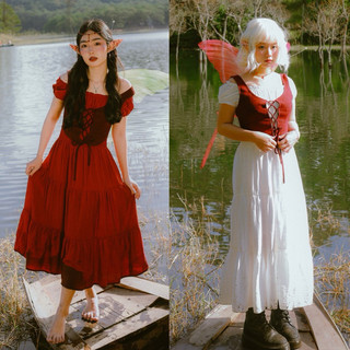  Đầm Vintage Kiểu Pháp Xòe Rộng Tiểu Thư Cottagecore Xinh  Mát Bigs Size 