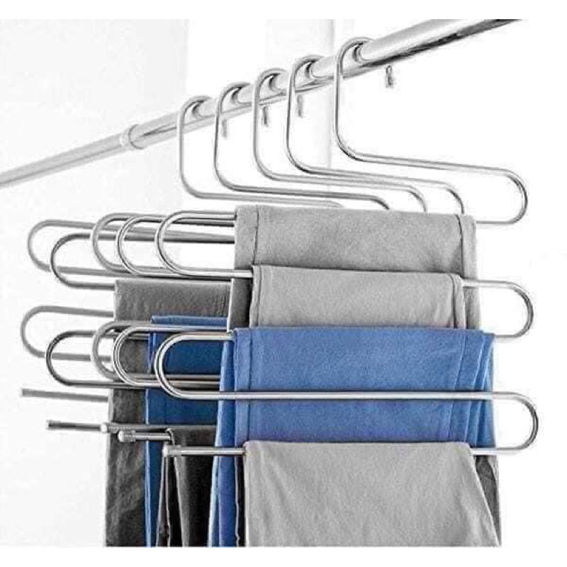 Móc Treo Quần Áo, Treo Khăn Đa Năng 5 Tầng Mẫu Inox Sáng Bóng