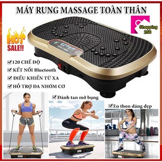 Máy rung lắc toàn thân 120 cấp độ - máy rung massage giảm mỡ bụng, bàn rung giảm cân, máy rung điều khiển từ xa tại nhà