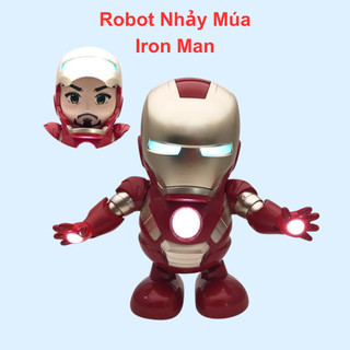 Robot nhảy múa đồ chơi robot cho bé đồ chơi ironman đỏ có nhạc vui nhộn đèn sáng lấp lánh nhựa siêu bền