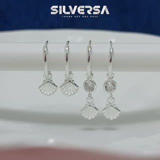 Bông tai bạc hình vỏ sò cho bé gái bạc 925 silversa e53, khuyên tai tòng teng cho em bé bạc 925