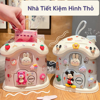Heo đất tiết kiệm hình ngôi nhà Shepherd bằng nhựa, két sắt mini cho bé có khóa dễ thương