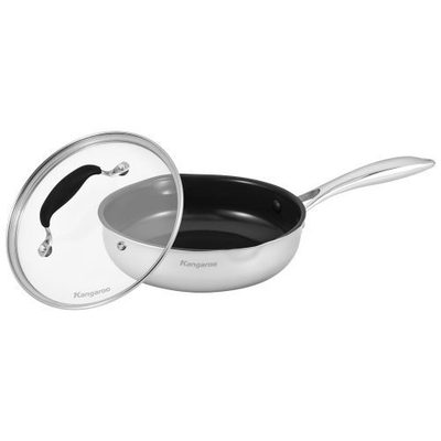 Chảo inox 28cm chống dính đáy từ Kangaroo KG3IF2802