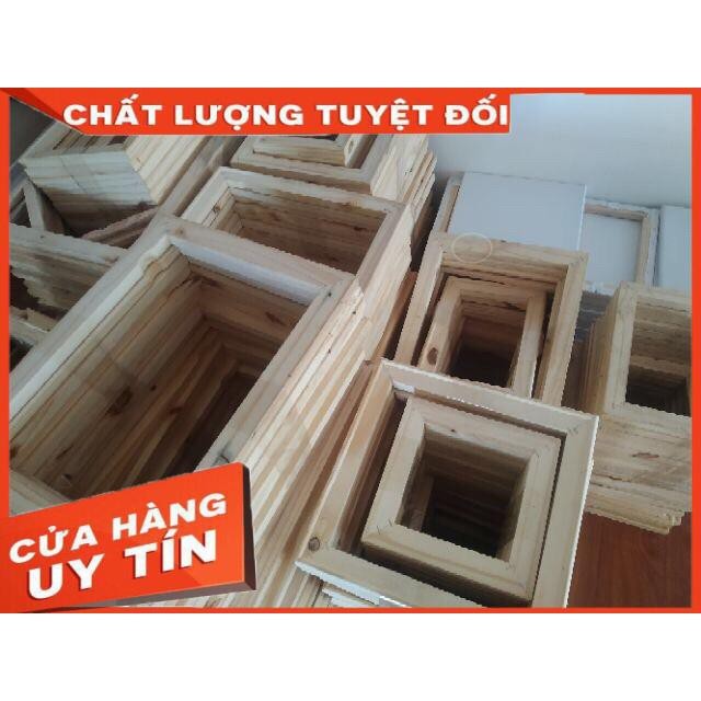 Khung xi gỗ căng tranh số hóa tranh thêu canvas 60x90cm gõ thông decor tranh đẹp 2024