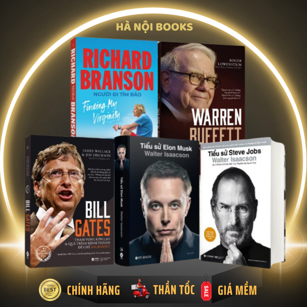 Sách - Lẻ/Combo Tiểu Sử Doanh Nhân Nổi Tiếng: Elon Musk + Bill Gates + Warren Buffet + Steve Jobs + 