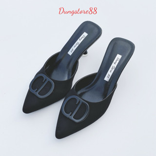  giày cao gót DUNGSTORE88 cài khoá chất da nỉ mềm mại gót nhọn cao 6p mã-dd019 