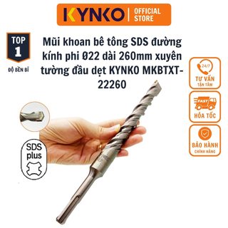 Mũi khoan bê tông sds đường kính phi ø22 dài 260mm xuyên tường đầu dẹt kynko mkbtxt-22260
