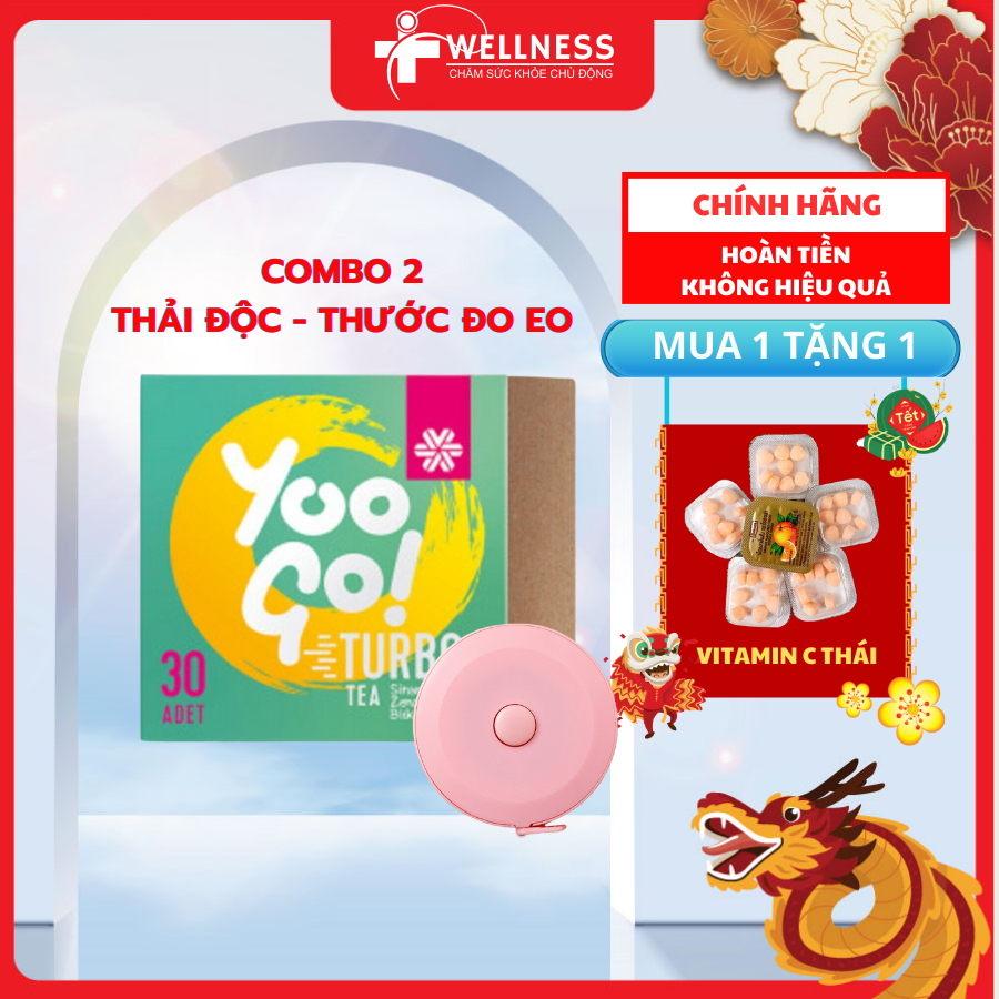 Trà thải độc ruột Yoo Go Turbo Tea siberian, trà thải độc hỗ trợ giảm cân, cải thiện hệ tiêu hóa, hộp 30 gói