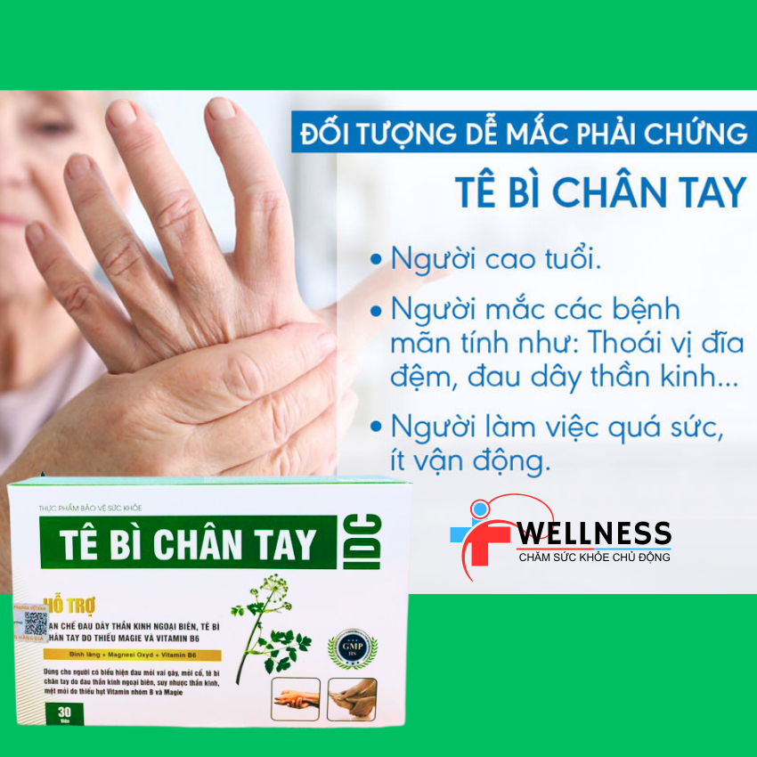 Tê Bì Chân Tay IDC Giúp Hạn Chế Đau Dây Thần Kinh Ngoại Biên, Đau Mỏi Vai Gáy, Hộp 30 viên