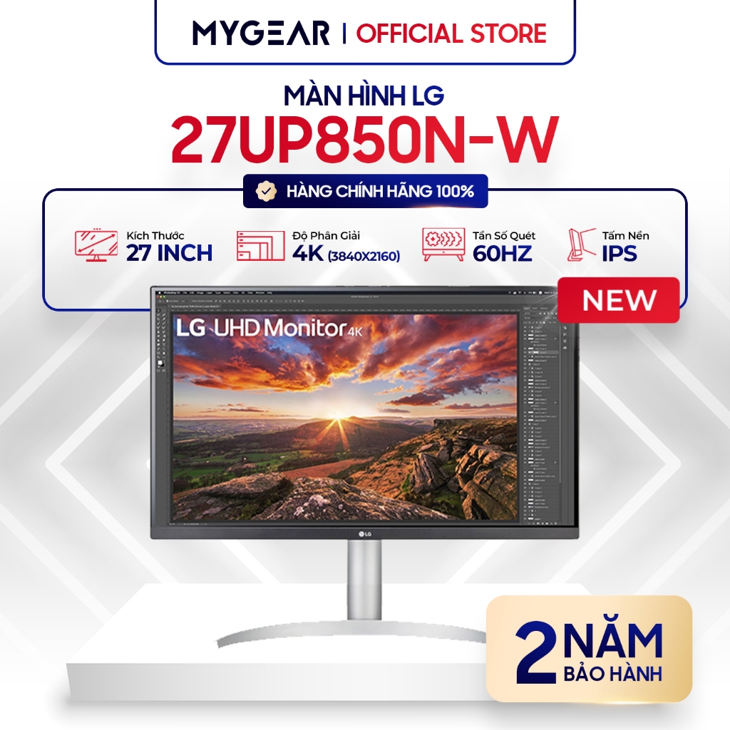 Màn hình LG 27UP850N-W 27" 4K IPS 60Hz (HDMI+DisplayPort+USB-C)