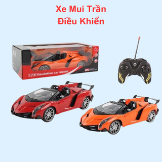 Xe điều khiển từ xa ô tô điều khiển từ xa mui trần dài 27cm có đèn pha sáng thiết kế đẹp mắt nhựa bền