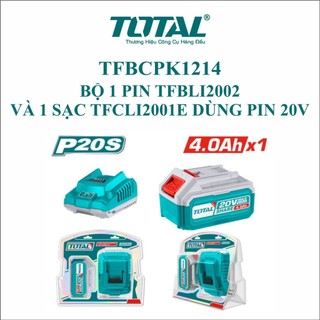Bộ combo pin 20v và sạc chính hãng total bảo hành 6 tháng