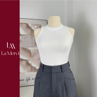  LA MERCI- A03- Áo ba lỗ nữ Áo 3 lỗ basic cổ tròn dáng ôm chất liệu gân tăm Hàn co giãn Cotton 