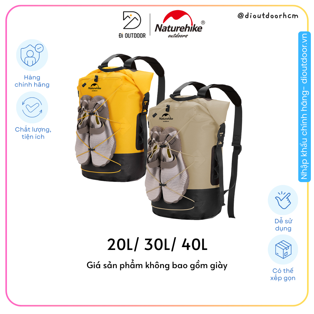 Balo Chống Thấm Nước TPU Naturehike NH21FSB04 20L- 30L- 40L Túi Khô Đi Biển Dã Ngoại