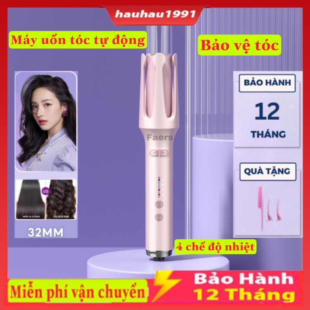 Máy Uốn Tóc Xoăn Tự Động 4 Chế Độ Mai Đỗ ,FAERS PLUS / SeeMee Nhiệt lớp phủ gốm sứ bảo vệ tóc khi tạ