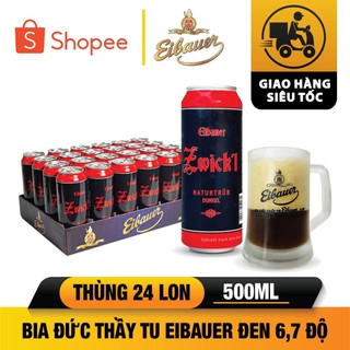 [BIA ĐỨC NHẬP KHẨU] Thùng 24 Lon Bia Thầy Tu EIBAUER DUNKEL 6.7% 500ml
