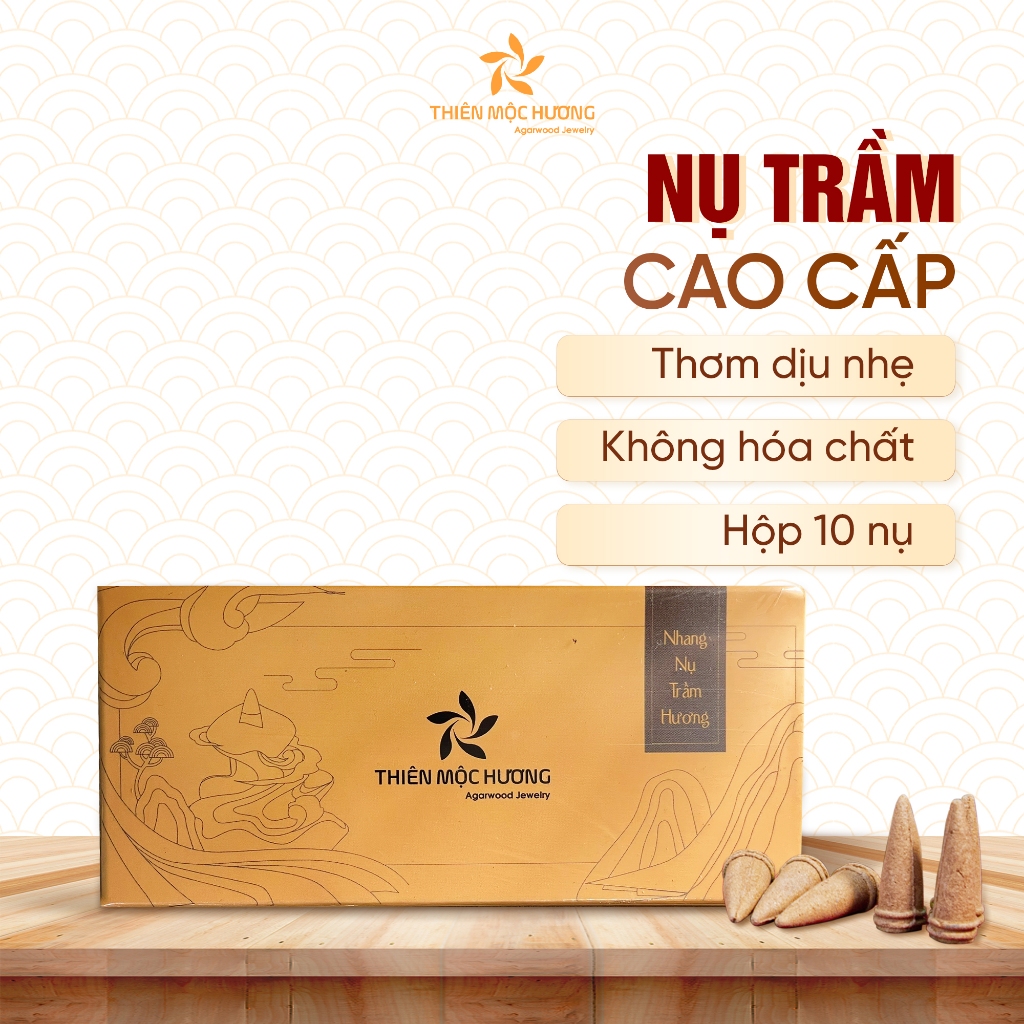 Nụ trầm hương THIÊN MỘC HƯƠNG nhang trầm tự nhiên sạch, nguyên chất hộp 10 nụ