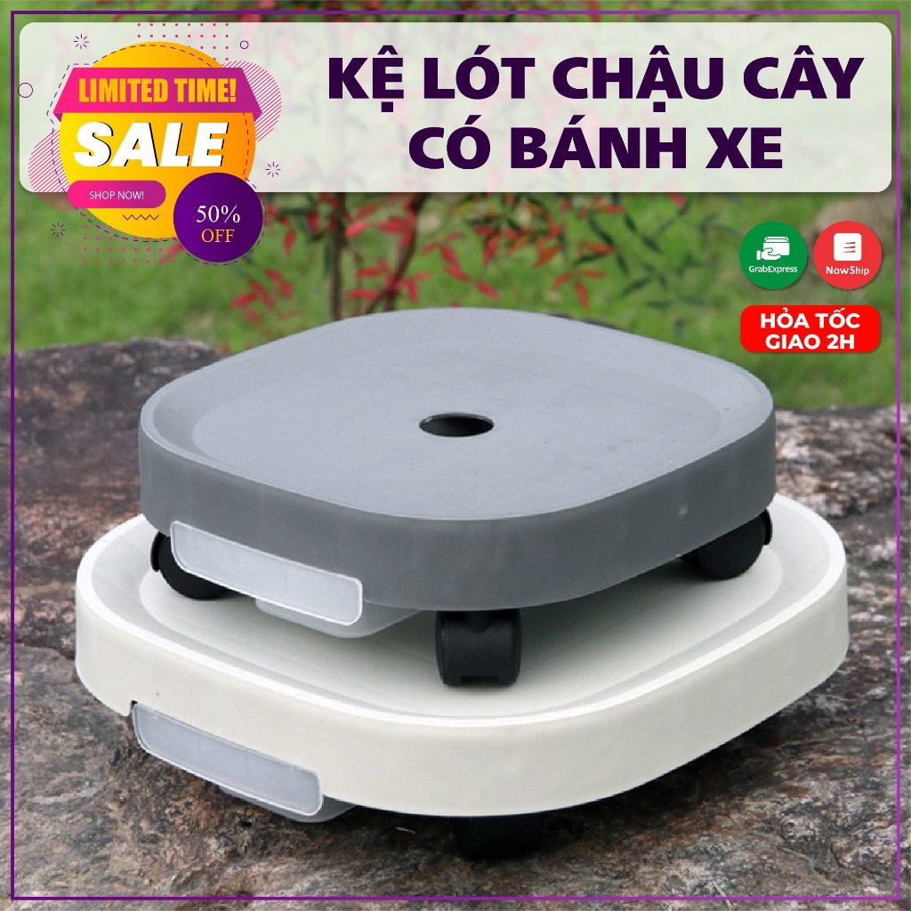 Đế Lót Chậu Cây Cảnh Có Bánh Xe Di Chuyển Dễ Dàng, Giá treo cây cảnh ngoài ban công