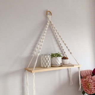 Kệ gỗ treo tường tang trí decor nhà cửa ATnhaxinh kệ gỗ tết dây K5c