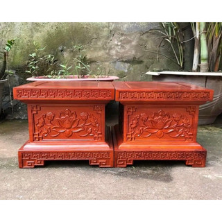Kỷ vuông - Đôn chân loa - Đế kê tượng gỗ cao 20cm