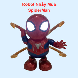 Robot nhảy múa đồ chơi robot cho bé đồ chơi người nhện spiderman có nhạc vui nhộn đèn sáng lấp lánh nhựa siêu bền