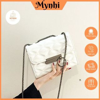 Túi mini túi đeo chéo nữ da dập nổi móc tròn dáng vuông SMN663