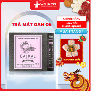 Mát gan giải độc, trà giải độc gan Baikal tea collection Herbal tea №6 Trà siberian, Hộp 30 túi lọc