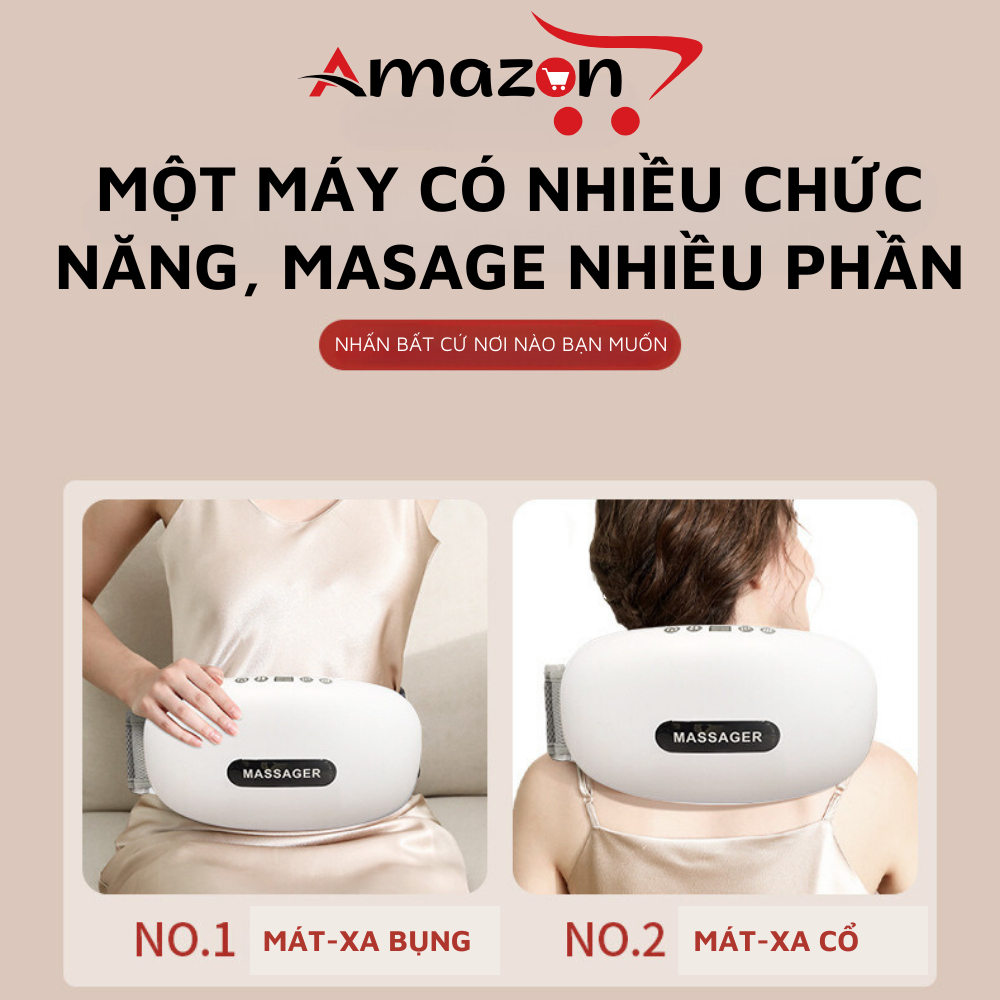 Máy Massage Bụng Giam Mỡ, Đai Massage Đánh Tan Mỡ Bụng Cao Cấp Có Đèn Hồng