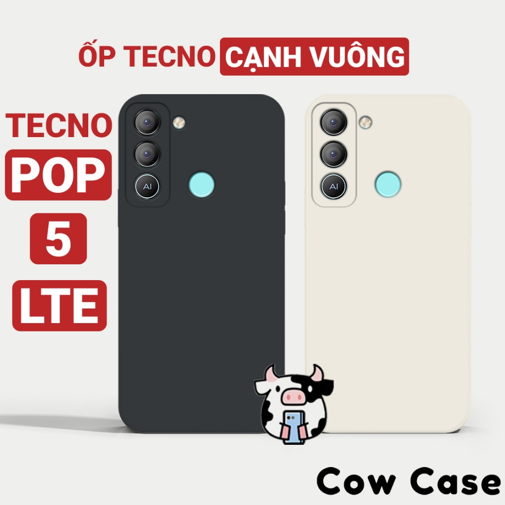 Ốp lưng Tecno Pop 5 Lte cạnh vuông Cowcase Lite | Vỏ điện thoại Techno bảo vệ camera toàn diện TRON