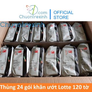 Khăn ướt Choice L Lotte Mart 120 tờ giá sỉ 1 thùng (24 gói) hương Lô hội / Trà xanh
