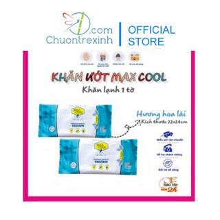 Combo 50 cái khăn ướt 1 tờ MAX COOL (22x24cm) K007 Khăn lạnh 50 cái Lotte giá sỉ