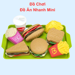 Đồ chơi nấu ăn mini bộ đồ ăn nhanh cho bé chơi đồ hàng mô phỏng chân thật chất liệu cao cấp