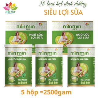 Combo 5 hộp Ngũ cốc lợi sữa min min 38 loại Hạt, Bột ngũ cốc min min (2500GAM)
