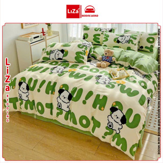 Vỏ chăn ga gối 5 món poly, vỏ chăn - ga giường - 2 vỏ gối nằm - 1 vỏ gối ôm