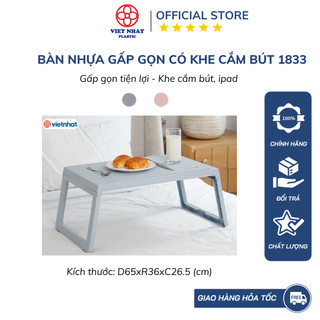 Bàn nhựa gấp gọn có khe cắm bút, để ipad 1833 Nhựa Việt Nhật Official Store