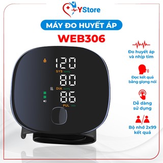 Máy đo huyết áp cổ tay WEB306, đo tự động không cần bơm tay, sử dụng đơn giản cảnh báo huyết áp và nhịp tim bất thường