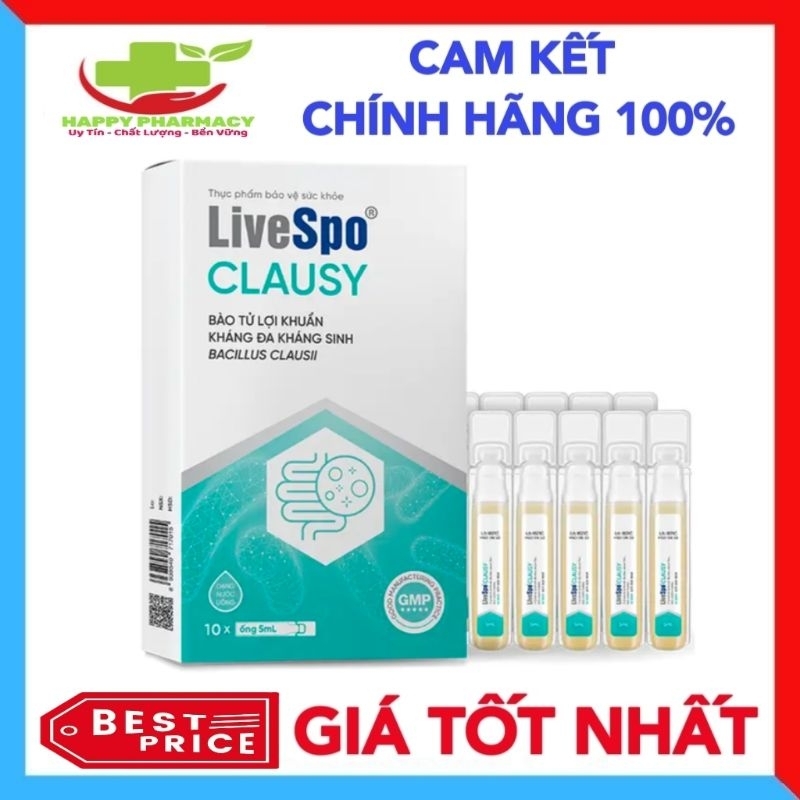 LiveSpo Clausy 10 ống x 5ml – Bào tử lợi khuẩn kháng đa kháng sinh