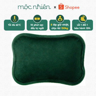 Túi chườm nóng / Túi sưởi ấm / Túi chườm bụng kinh Hot water (KHÔNG THÊU chữ) - Sạc chống cháy, vải nhung mềm