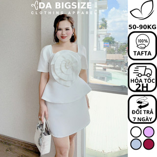 Dabigsize - Set Đồ Nữ Bigsize , Set Chân Váy Thiết Kế Hoa 3D Chất Tafta Cao Cấp Dành Cho Người Mập 50-90kg