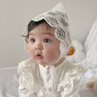 Nón ren chóp trắng đáng yêu cho bé