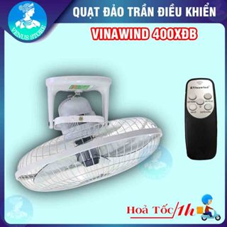 Quạt Đảo Trần Vinawind QTD 400XĐB Điều Khiển Từ Xa Công Suất 40W, Sải Cánh 40CM - Quạt Trần Mini Chính Hãng