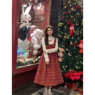 MẬP STYLE SET YẾM DẠ+ÁO THUN KEM TAY DÀI, ĐẦM CHẤT DẠ TWEED CAO CẤP, ÁO CHẤT THUN BORIP CO GIÃN SIZE 50-90 KG