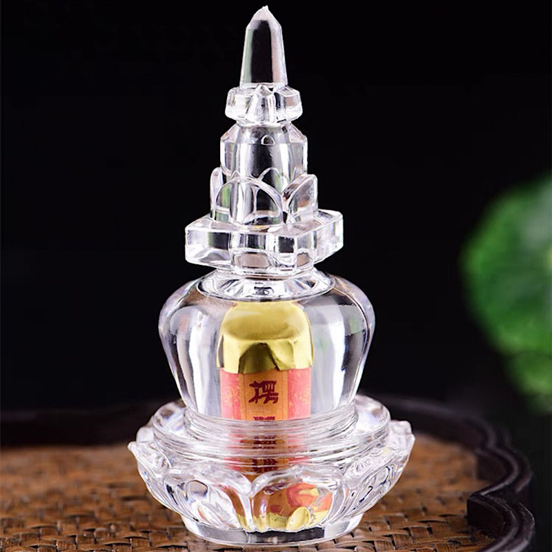 Tháp xá lợi hoa sen cao 9cm chứa kinh Chú Đại Bi