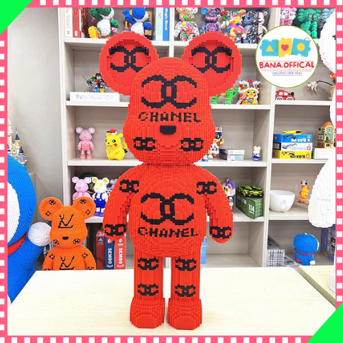 Xếp hình LEGO BEARBRICK Khổng Lồ, Baerbrick Sup/ Chanel/ LV/ Hồng/ Tim Đỏ/ Kaws, Đồ Chơi Lego BANA.OFFICIAl Tặng Kèm Búa