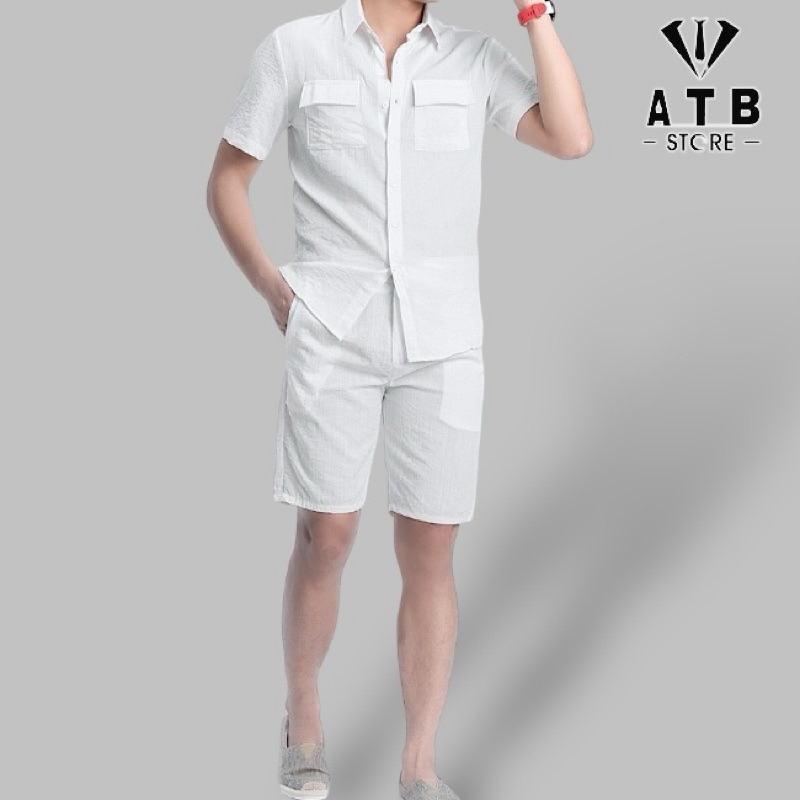 Bộ Đũi Nam , Bộ Cộc Nam Quần Ngố áo Cộc - Áo Đũi Quần Đũi Ngắn ,Chất Mát Nhẹ Mềm Mịn