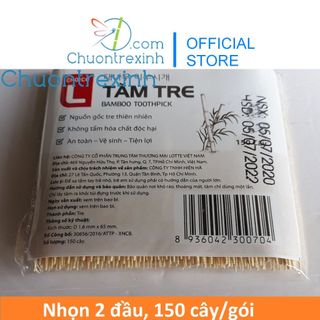 Tăm tre Choice L Lotte Mart nhọn 2 đầu gói nhỏ 150 cây